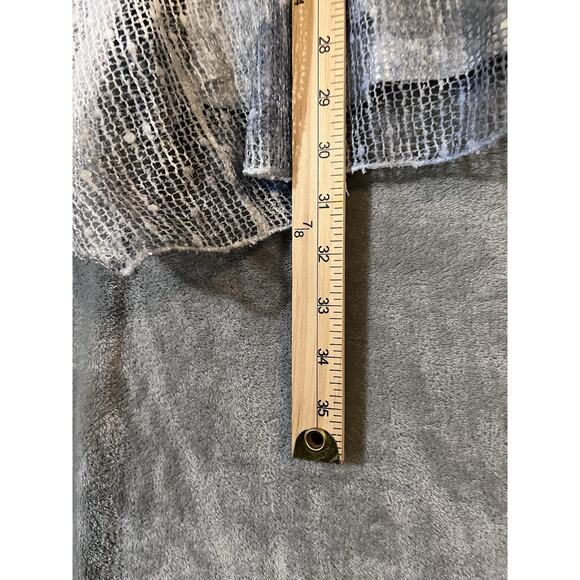 Zuriet Artsy Mesh Tunic Blouse Gray Blue White Womens S/M Attached Tank Cute - Picture 8 of 9